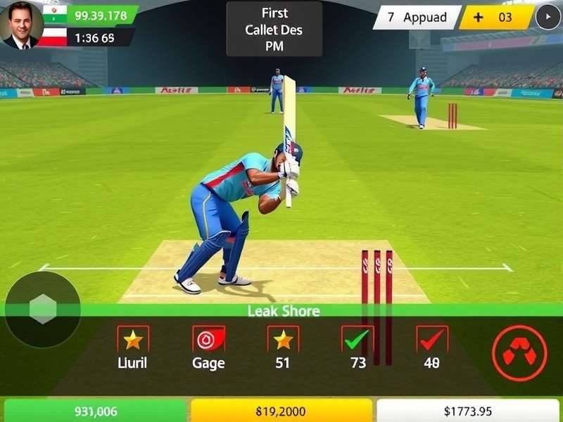 Desi Cricket Champions batting interface